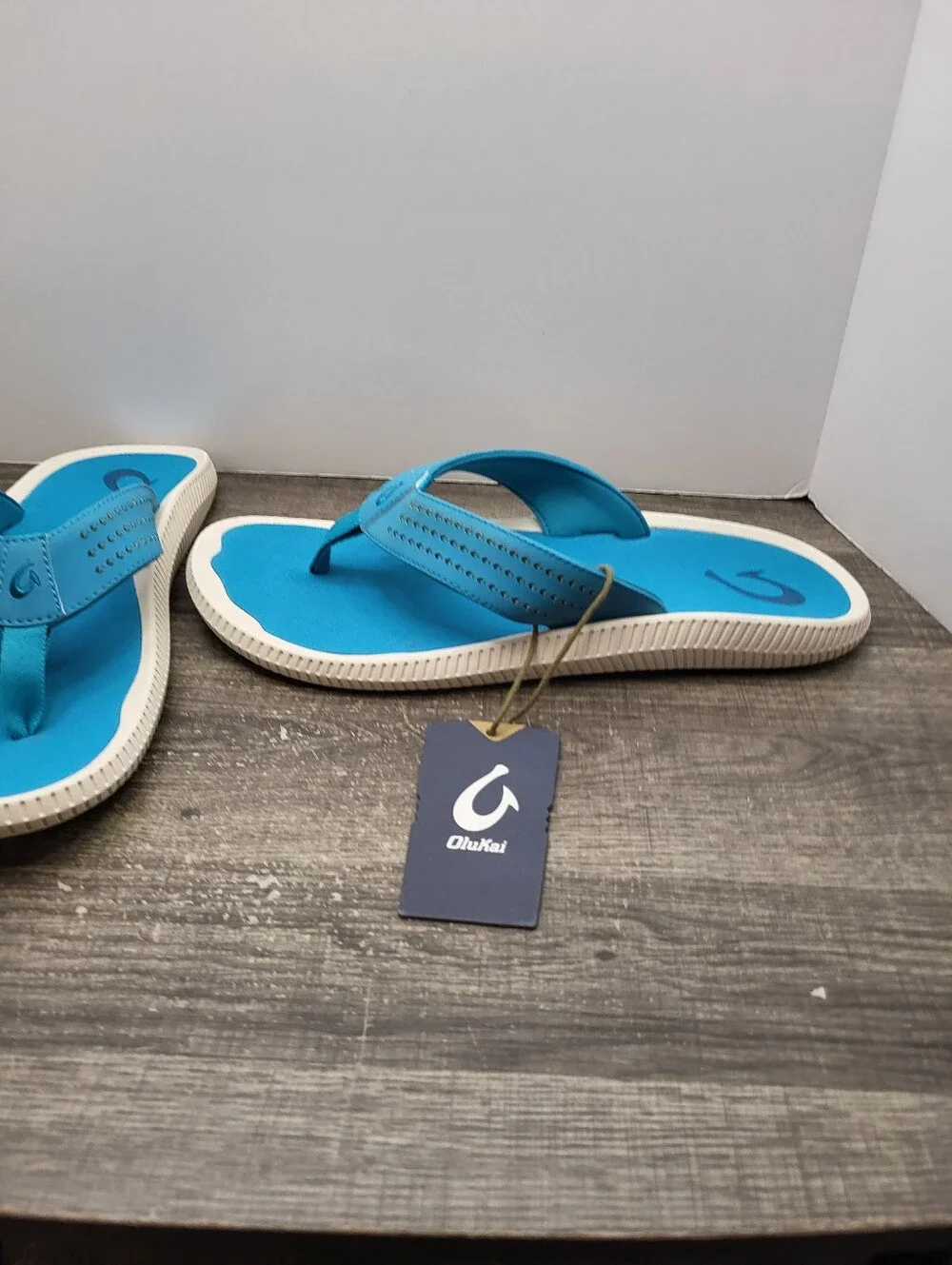 OluKai Ulele Water Ready Beach Sandals Tropic Blue Comfort Men's Size 13 New